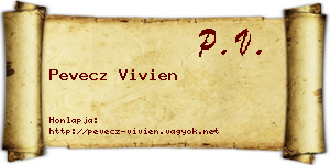 Pevecz Vivien névjegykártya